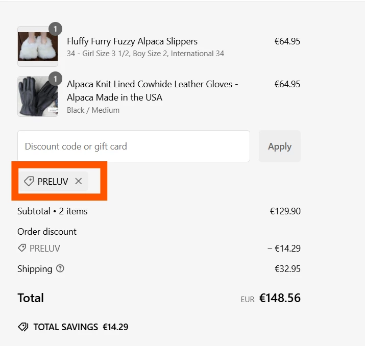 Purely Alpaca verified Coupon code PRELUV